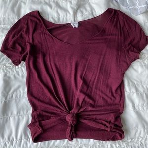Burgundy top
